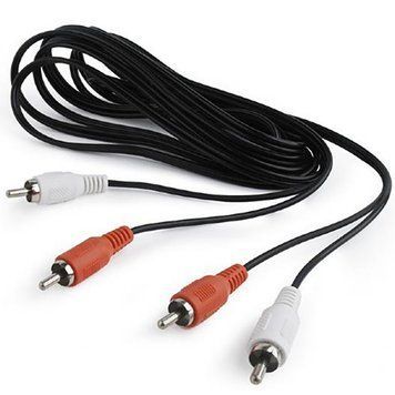 Аудіо-кабель Cablexpert 2хRCA - 2хRCA (M/M), 1.8 м, чорний (CCA-2R2R-6) DC-203354 фото