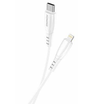 Кабель Foneng X75 USB-C - Lightning (M/M), 1 м, White (X75-CA-TCIP) DC-488421 фото