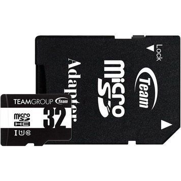 Карта пам`ятi MicroSDHC 32GB UHS-I Class 10 Team Black + SD-adapter (TUSDH32GCL10U03) DC-211946 фото