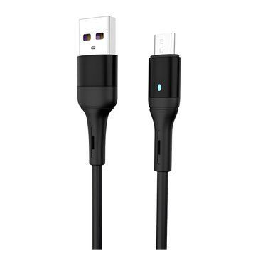 Кабель SkyDolphin S06V LED Smart Power USB - micro USB (M/M), 1 м, Black (USB-000559) DC-383062 фото